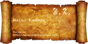 Waisz Kadosa névjegykártya